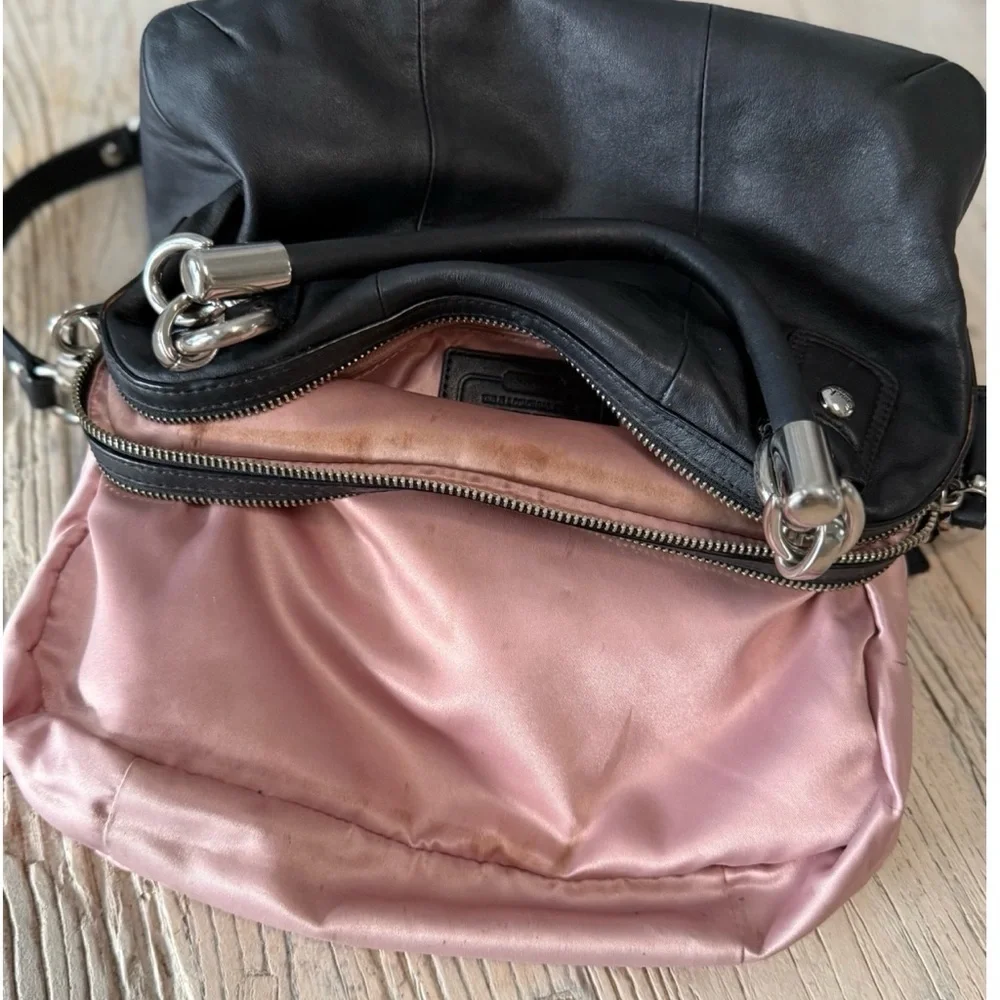 COACH Kristen Black Leather Satchel bag 22304